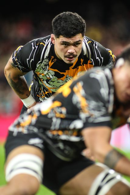 Du’Plessis Kirifi of New Zealand warms-up ahead of the Quilter Nations Series 2025 match Wales vs New Zealand at Principality Stadium, Cardiff, United Kingdom, 22nd November 2025

(Photo by Andrew Lewis/News Images)

*** GER AUT SUI OUT ***