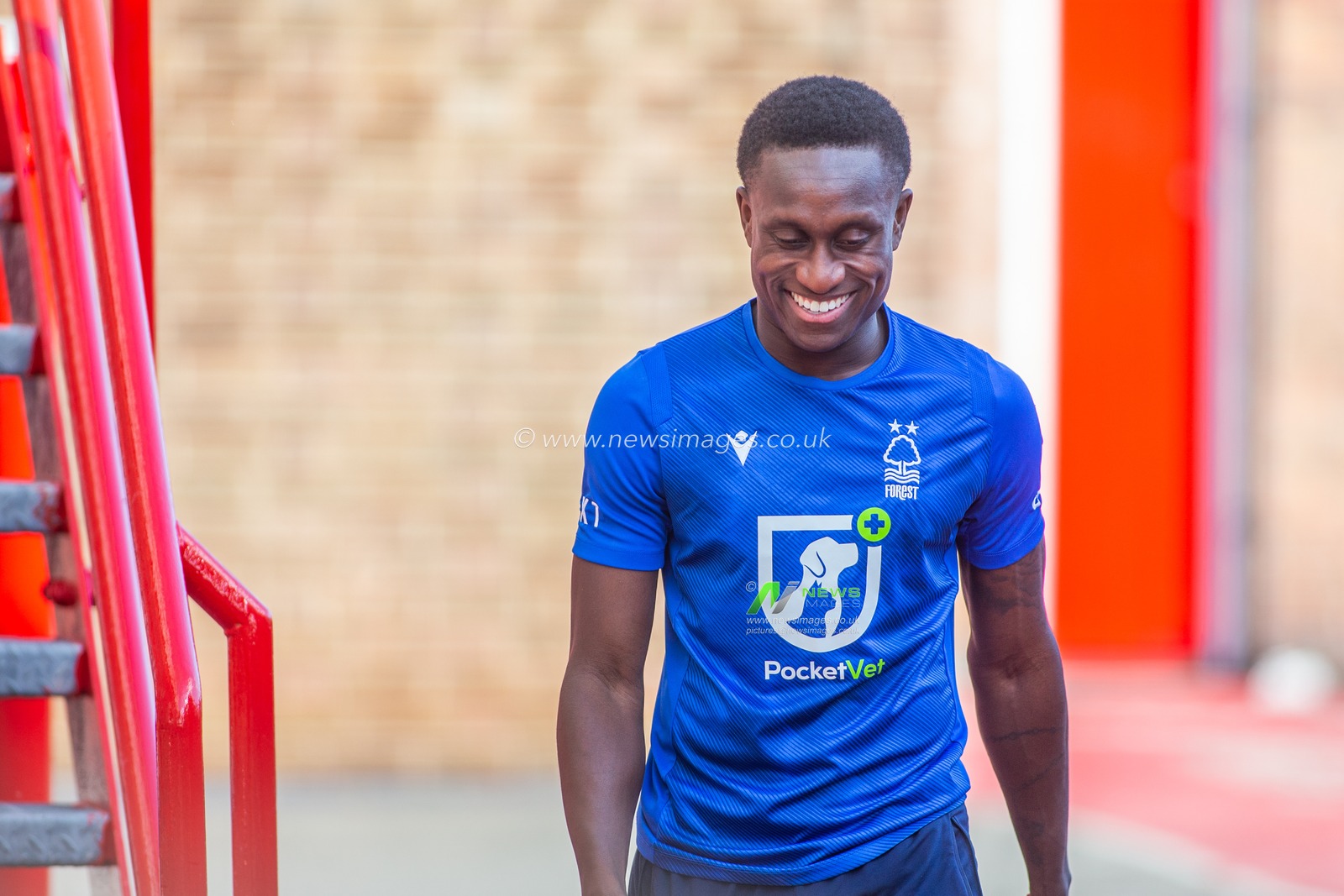 Richie Laryea #14 of Nottingham Forest arrives at The City Ground