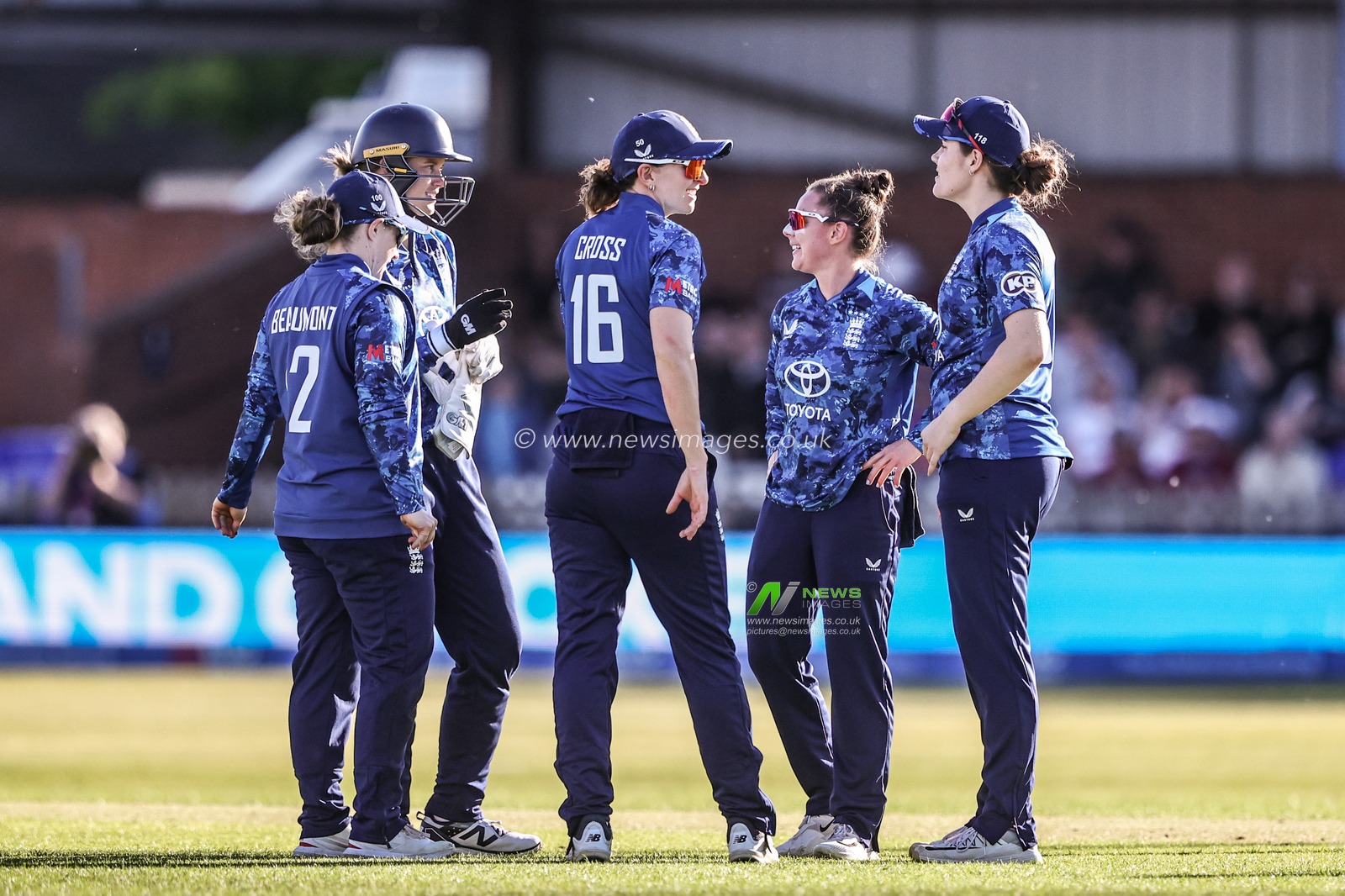 Linsey Smith of England celebrates the wicket of Mandy Mangru of West Indies during the Metro Bank One Day International match England Women vs West Indies Women at Derbyshire County Cricket Club, Derby, United Kingdom, 30th May 2025

(Photo by Alfie Cosgrove/News Images)