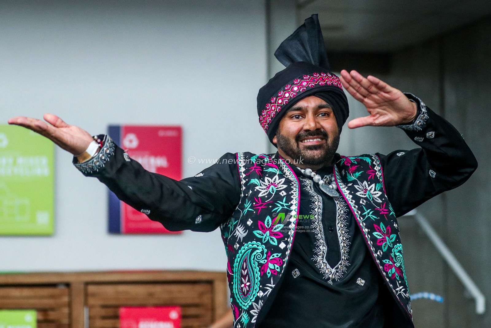 Indian fans perform in the concourse at Lords prior to the 2nd Metro Bank One Day International England Women v India Women at Lords, London, United Kingdom, 19th July 2025

(Photo by Izzy Poles/News Images)