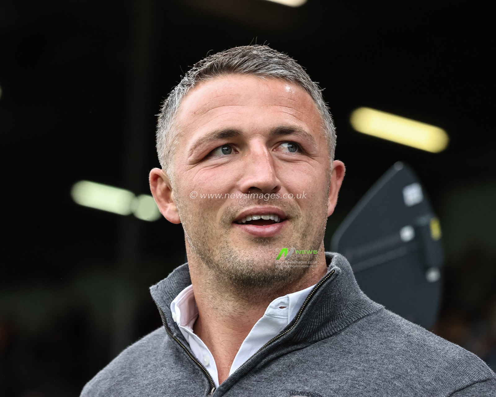 Sam Burgess Head Coach of Warrington Wolves full of smiles during the Magic Weekend match Warrington Wolves vs Leeds Rhinos at Elland Road, Leeds, United Kingdom, 17th August 2024

(Photo by Mark Cosgrove/News Images)