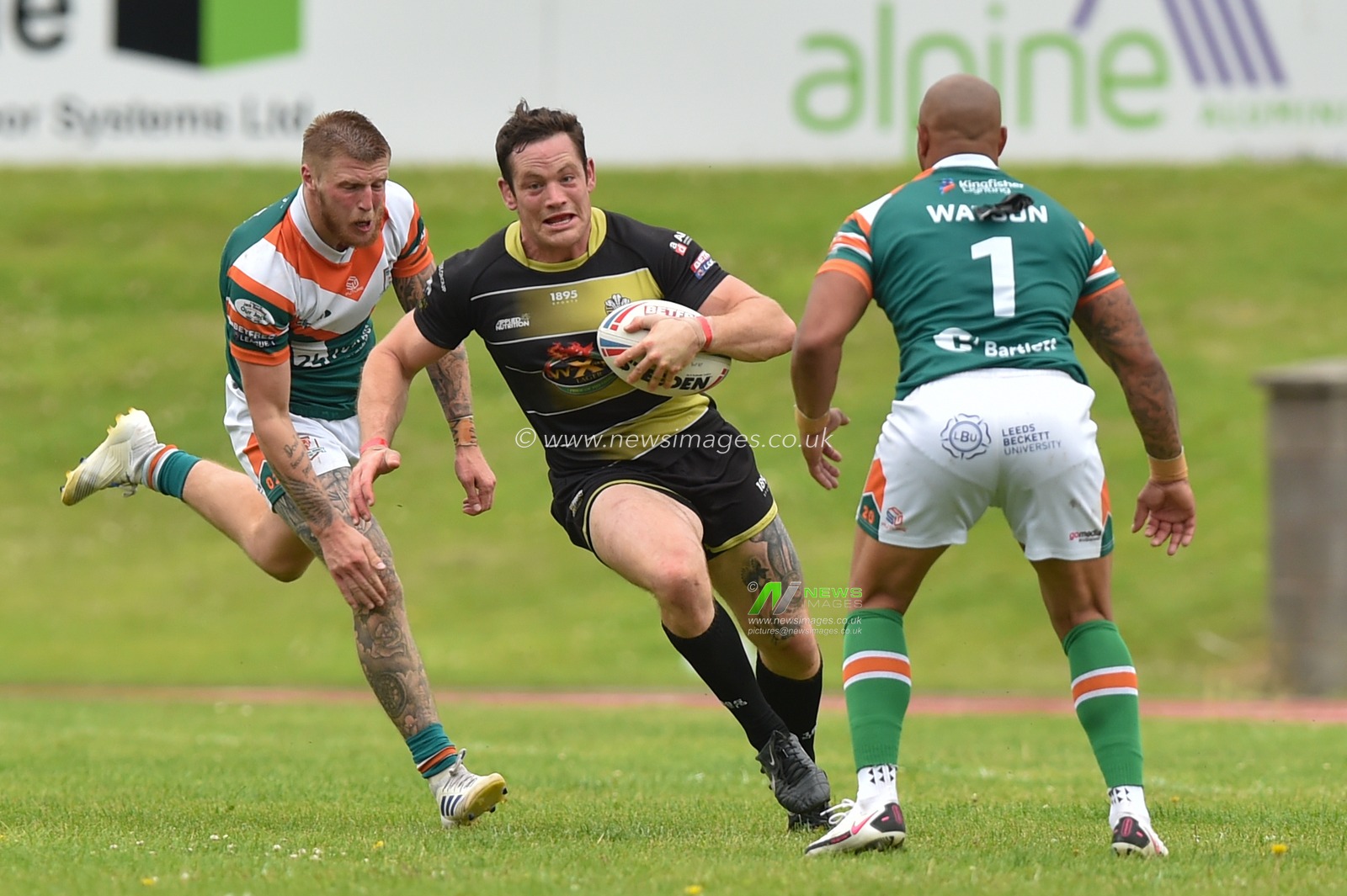 Rob Massam of North Wales Crusaders in action during the game