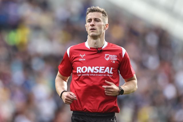 Referee Chris Kendall during the Betfred Super League Round 14 Leeds Rhinos v Warrington Wolves at Headingley Stadium, Leeds, United Kingdom, 14th June 2025

(Photo by Mark Cosgrove/News Images)