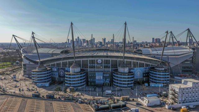 An aerial view of The Etihad Stadium during the Premier League match Manchester City vs Nottingham Forest at Etihad Stadium, Manchester, United Kingdom on 04 March 2026

(Photo by Mark Cosgrove/News Images)