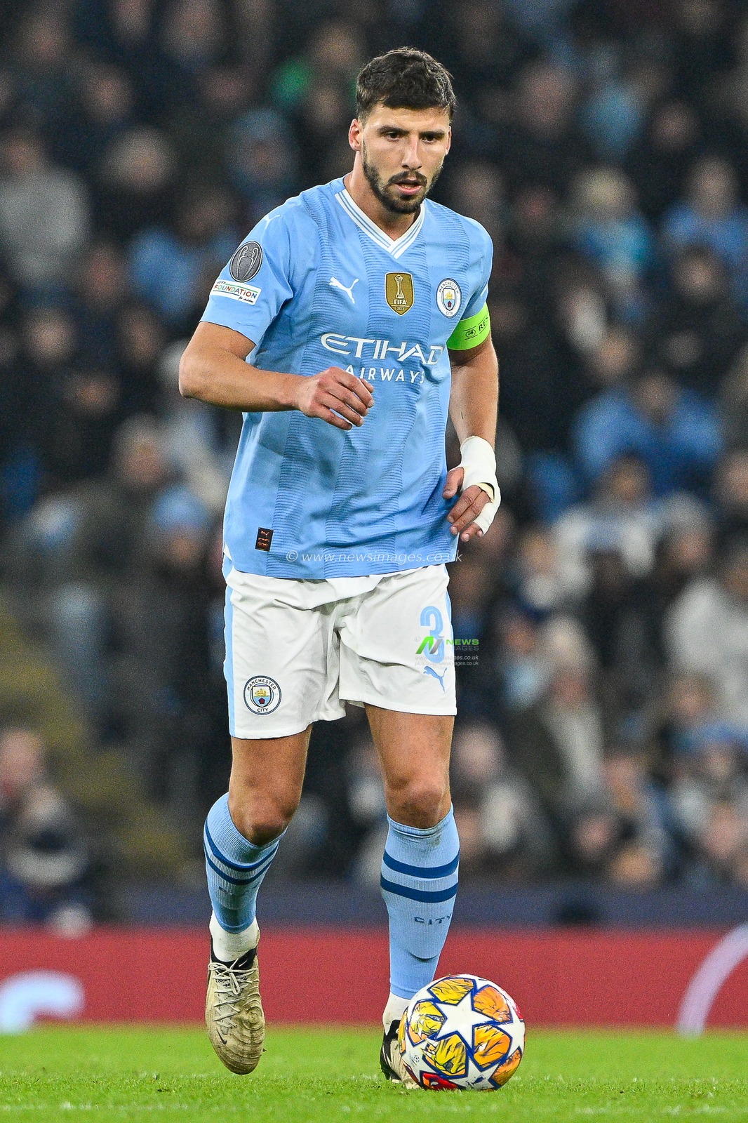 RÃºben Dias of Manchester City in action during the UEFA Champions League match Manchester City vs F.C. Copenhagen at Etihad Stadium, Manchester, United Kingdom, 6th March 2024

(Photo by Cody Froggatt/News Images)