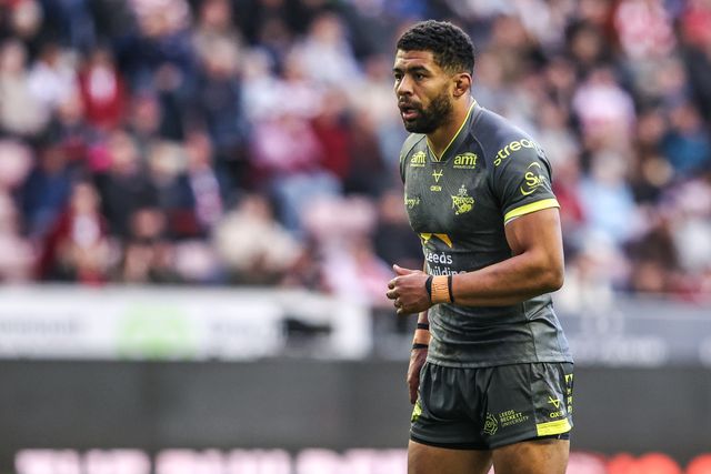 Kallum Watkins of Leeds Rhinos during the Betfred Super League round 11 match Wigan Warriors vs Leeds Rhinos at The Brick Community Stadium, Wigan, United Kingdom on 15 May 2026

(Photo by Alfie Cosgrove/News Images)