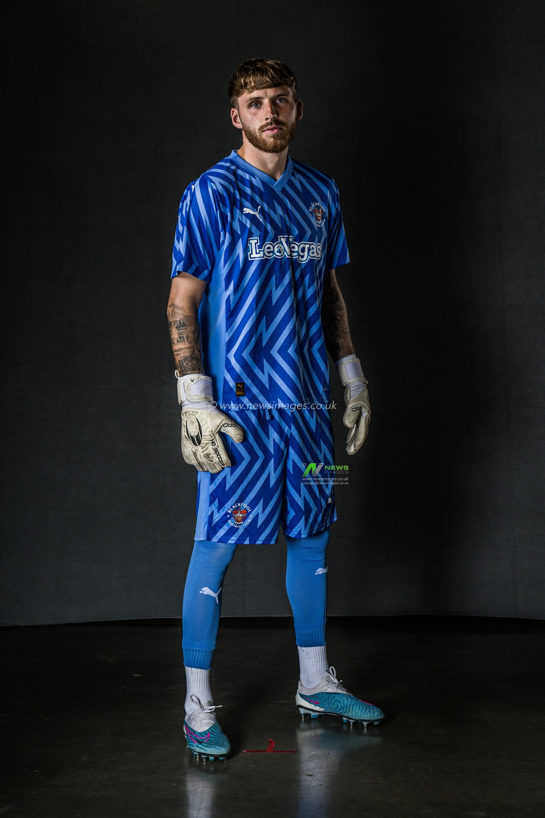 Blackpool Away kit Photoshoot at Bloomfield Road, Blackpool, United Kingdom, 18th July 2023

(Photo by Craig Thomas/News Images)