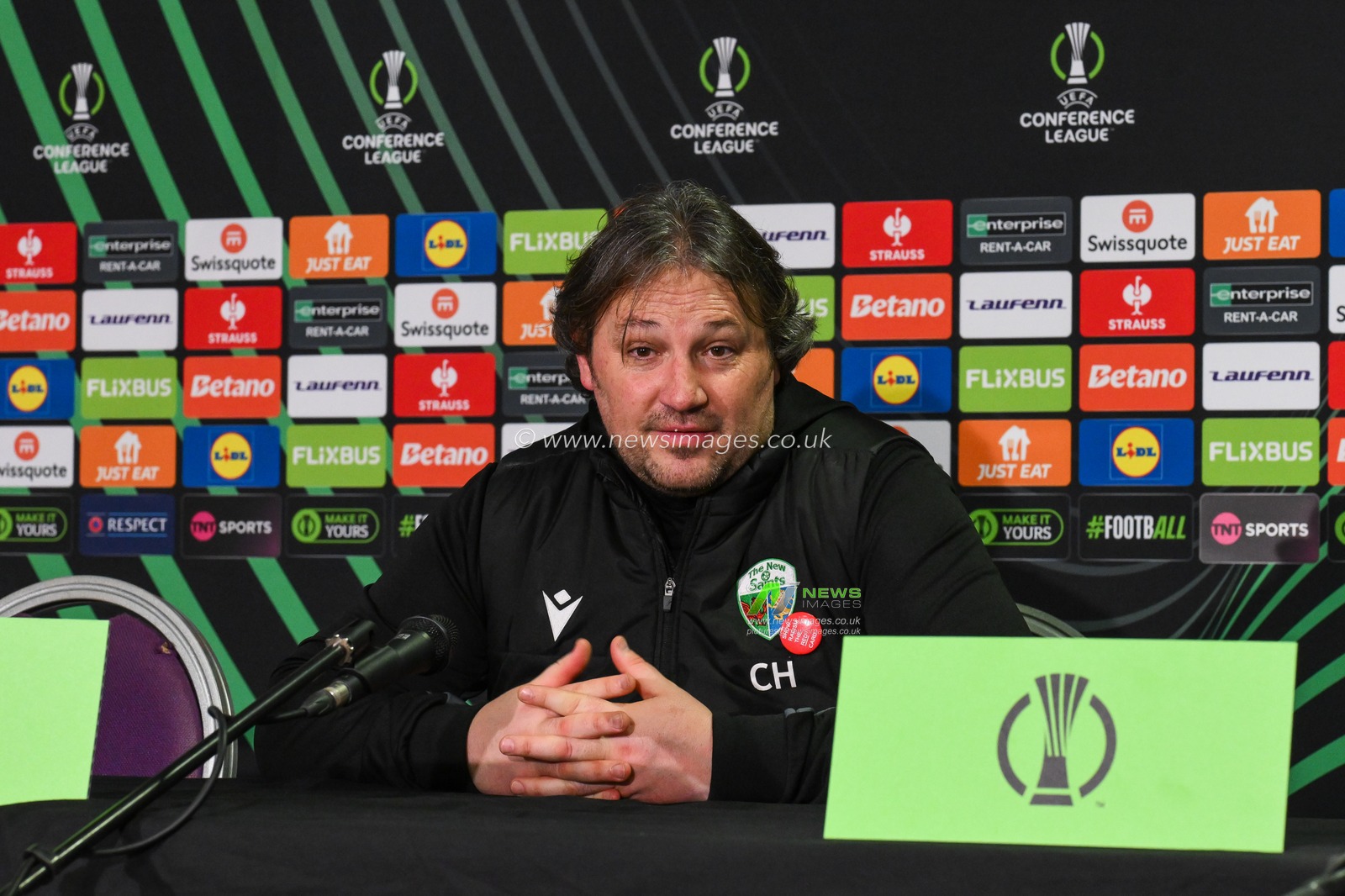 Craig Harrison Head coach of The New Saints F.C. during the post match press conference after the UEFA Conference League - League Stage The New Saints v Panathinaikos at Croud Meadow, Shrewsbury, United Kingdom, 12th December 2024

(Photo by Craig Thomas/News Images)