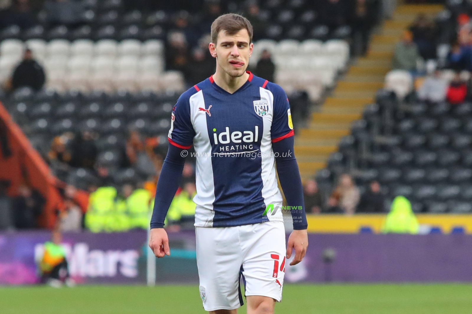 Jayson Molumby #14 of West Bromwich Albion during the game