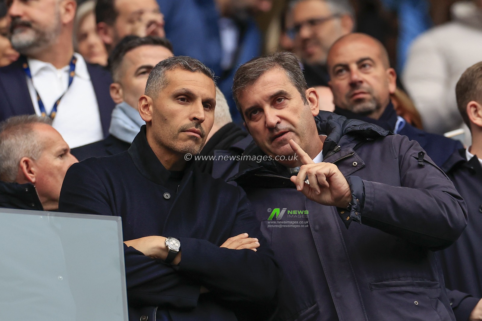 City Chairman Khaldoon Al Mubarak (left) takes his seat in the Directors box ahead of  the Premier League match Manchester City vs Everton at Etihad Stadium, Manchester, United Kingdom, 10th February 2024

(Photo by Conor Molloy/News Images)