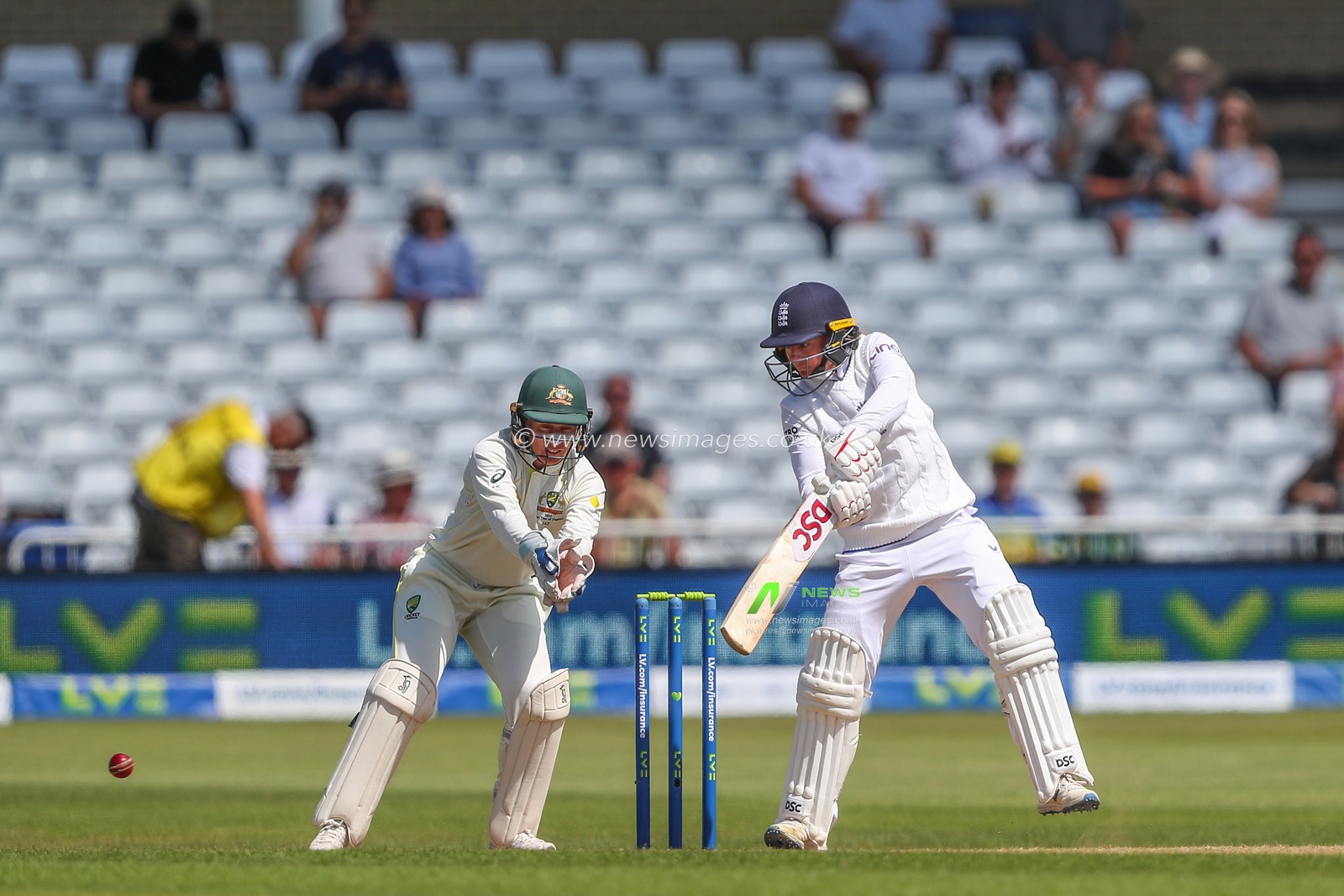 Danielle Wyatt of England plays a shot during the Metro Bank Women's Ashes 2023 match Day 5 England vs Australia at Trent Bridge, Nottingham, United Kingdom, 26th June 2023

(Photo by Gareth Evans/News Images)