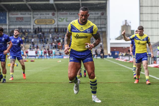Paul Vaughan of Warrington Wolves during pre-game warm up during the Betfred Super League round 15 match Warrington Wolves vs Huddersfield Giants at Halliwell Jones Stadium, Warrington, United Kingdom, 21st June 2025

(Photo by Alfie Cosgrove/News Images)