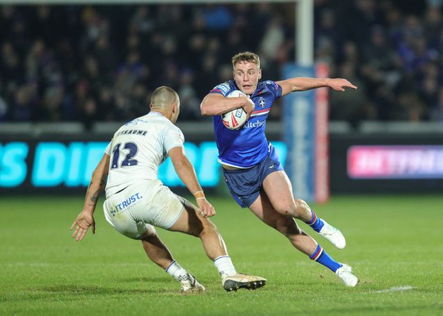 Jake Trueman of Wakefield Trinity breaks with the ball during the Betfred Super League Round 1 match Wakefield Trinity vs Toulouse Olympique at DIY Kitchens Stadium, Wakefield, United Kingdom on 14 February 2026

(Photo by Richard Bierton/News Images)