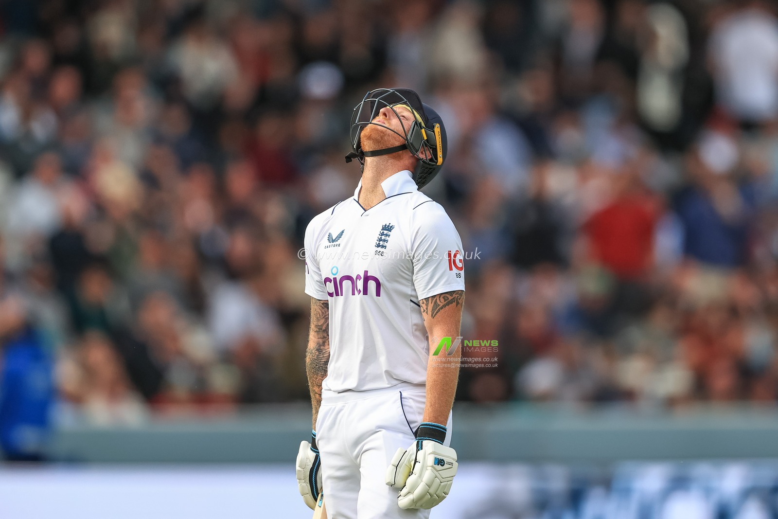 A dejected Ben Stokes of England leaves the field after Kyle Jamieson of New Zealand takes his wicket