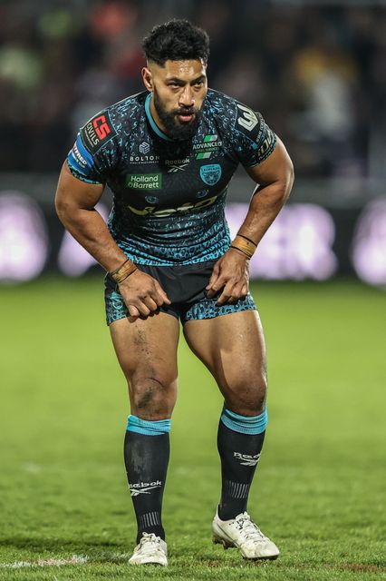 Isaac Liu of Leigh Leopards during the Betfred Challenge Cup Quarter Final match Wakefield Trinity vs Leigh Leopards at DIY Kitchens Stadium, Wakefield, United Kingdom, 4th April 2025

(Photo by Alfie Cosgrove/News Images)