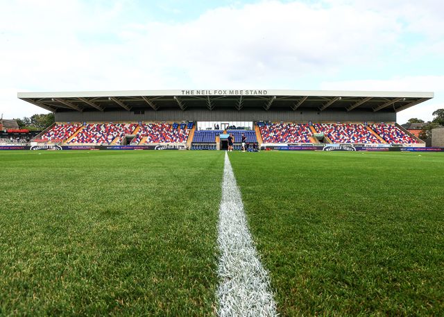 A general view of DIY Kitchens Stadium during the Betfred Super League round 21 match Wakefield Trinity vs St Helens at DIY Kitchens Stadium, Wakefield, United Kingdom, 8th August 2025

(Photo by Richard Bierton/News Images)
