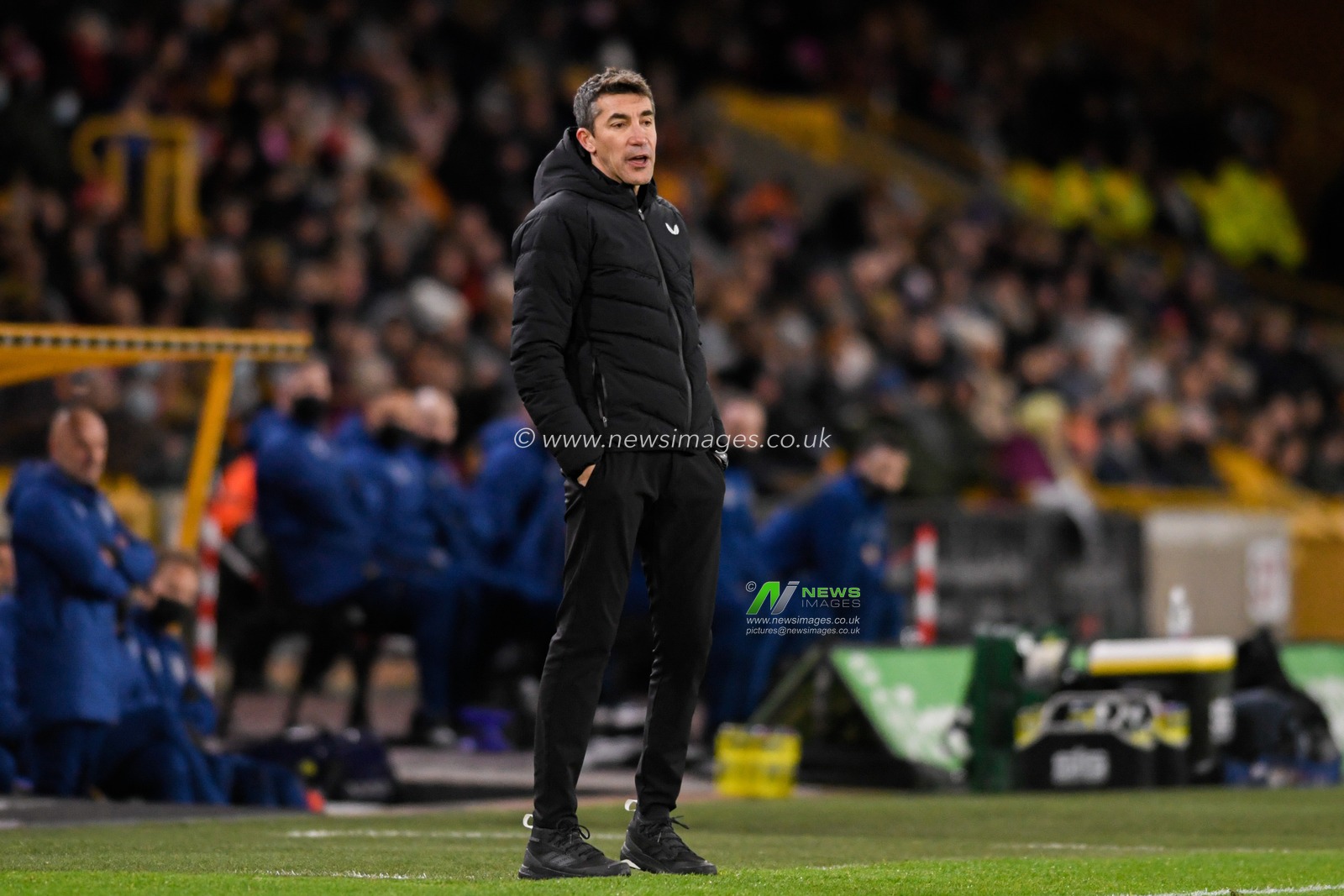 Bruno Lage manager of Wolverhampton Wanderers watches the game from the technical area