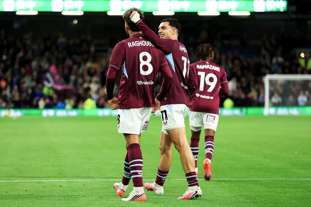Ugo Raghouber of Burnley celebrates after scoring to make it 1-1 during the Sky Bet Championship match Burnley vs Middlesbrough at Turf Moor, Burnley, United Kingdom on 02 September 2026

(Photo by Jorge Horsted/News Images)