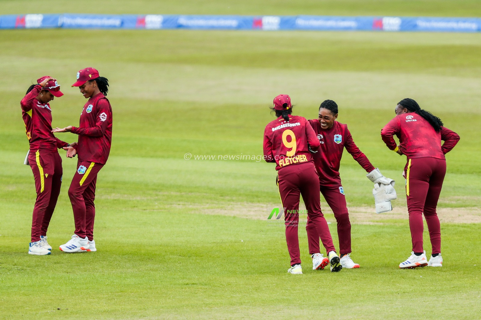 West Indies Women celebrates after the dismissal of Emma Lamb of England Women during the 2nd Metro Bank ODI Day International England Women v West Indies Women at Uptonsteel County Ground, Leicester, United Kingdom, 4th June 2025

(Photo by Izzy Poles/News Images)