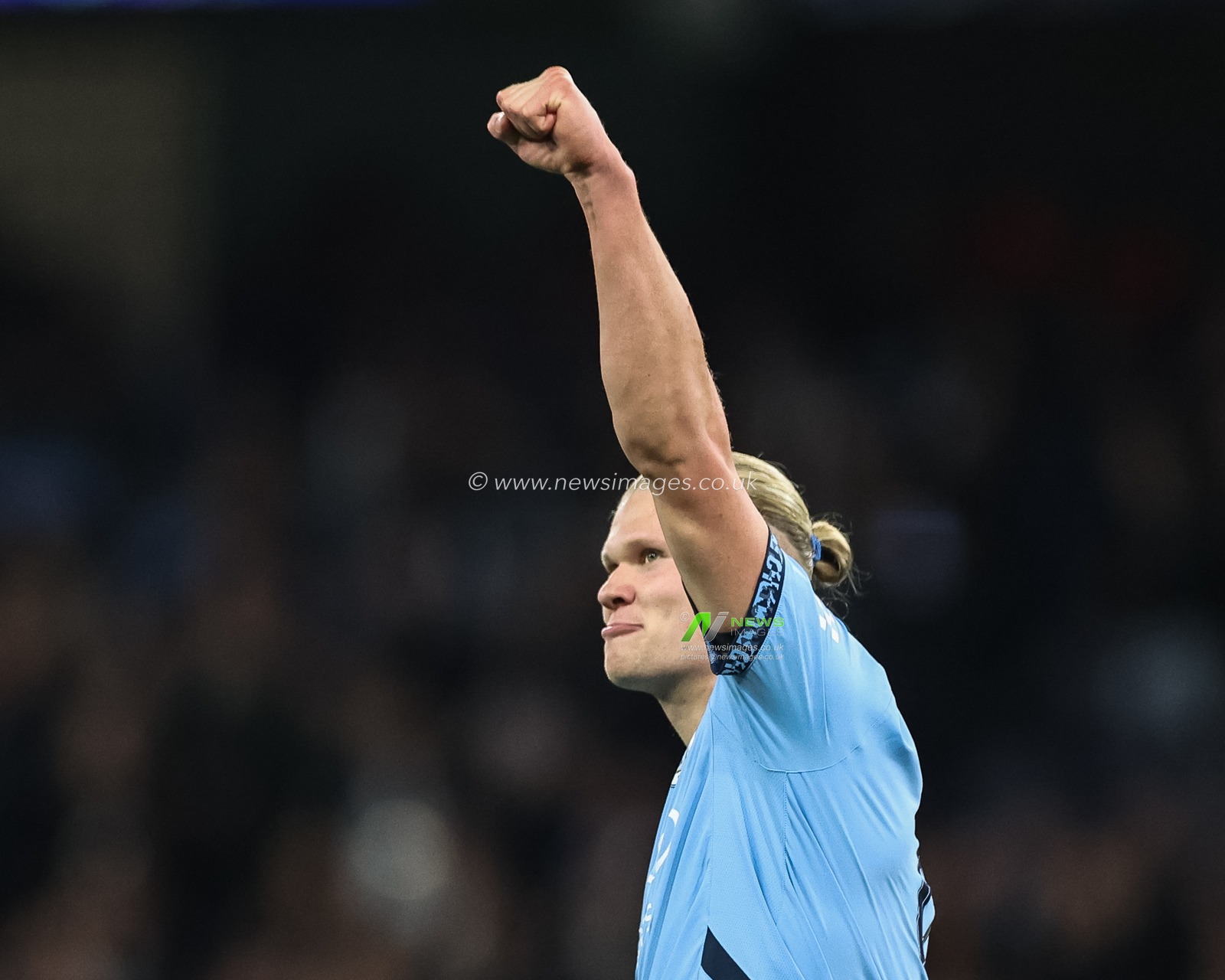 Erling Haaland of Manchester City celebrates his goal to make it 2-0 during the UEFA Champions League, League Stage Manchester City v Sparta Prague at Etihad Stadium, Manchester, United Kingdom, 23rd October 2024

(Photo by Mark Cosgrove/News Images)