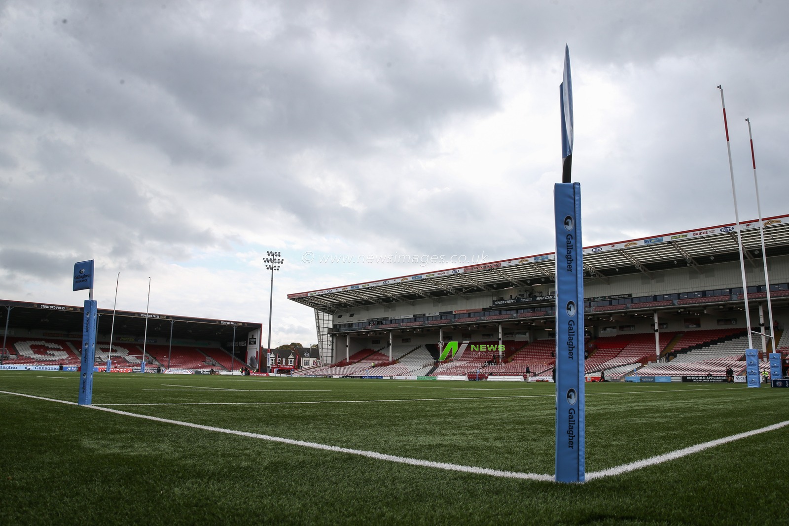 A general view inside of Kingsholm Stadium, home of Gloucester Rugby ahead of the Gallagher Premiership match Gloucester Rugby vs Bath Rugby at Kingsholm Stadium , Gloucester, United Kingdom, 12th October 2024

(Photo by Gareth Evans/News Images)