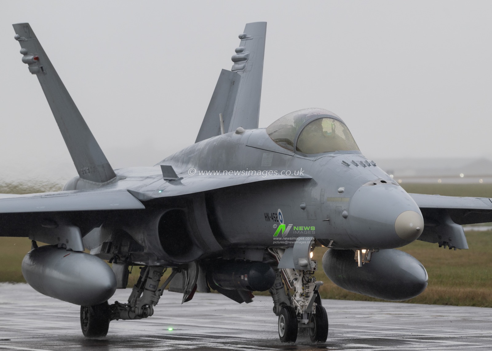 McDonnell Douglas F/A-18 Hornet of the Finnish Air Force taxis during the Exercise of Cobra Warrior 24-2 Royal Air Force Waddington at Royal Air Force Station Waddington, Waddington, United Kingdom, 26th September 2024

(Photo by Cody Froggatt/News Images)