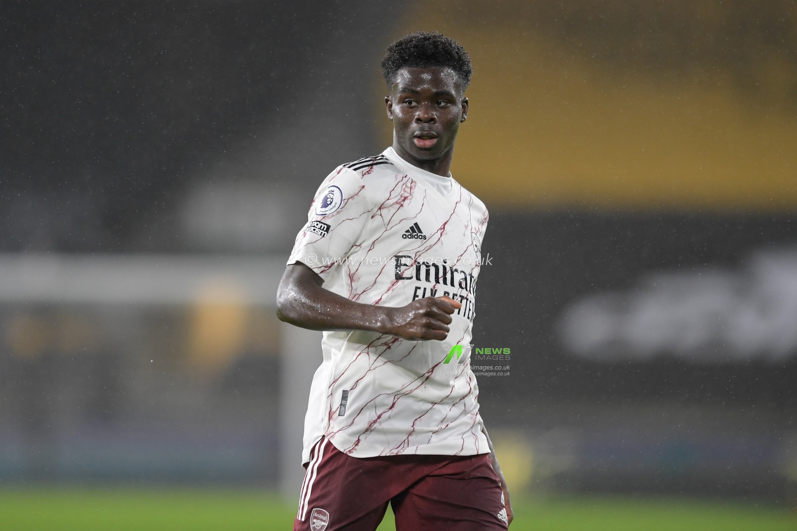 Bukayo Saka #7 of Arsenal in action during the game