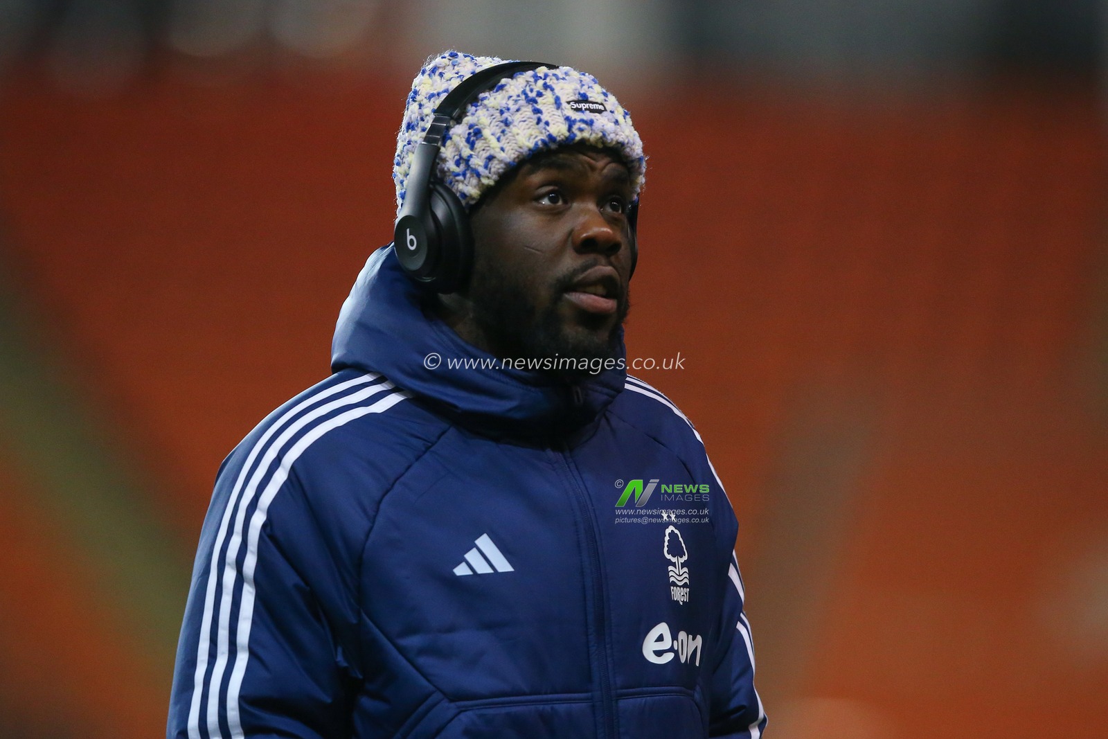Orel Mangala of Nottingham Forest arrives ahead of the Emirates FA Cup Third Round Replay match Blackpool vs Nottingham Forest at Bloomfield Road, Blackpool, United Kingdom, 17th January 2024

(Photo by Gareth Evans/News Images)