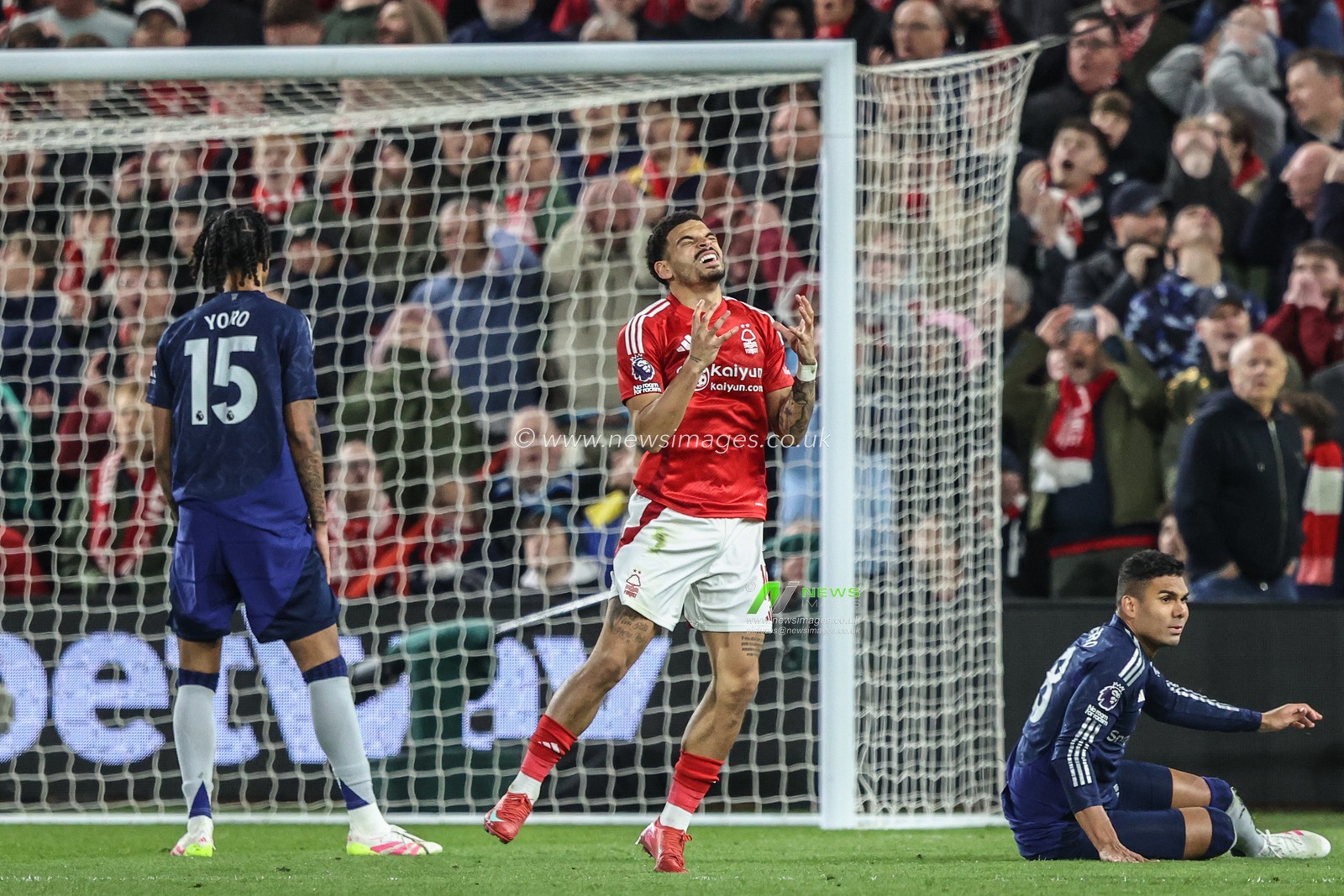 Morgan Gibbs-White of Nottingham Forest reacts to a missed shot on goal during the Premier League match Nottingham Forest vs Manchester United at City Ground, Nottingham, United Kingdom, 1st April 2025

(Photo by Alfie Cosgrove/News Images)