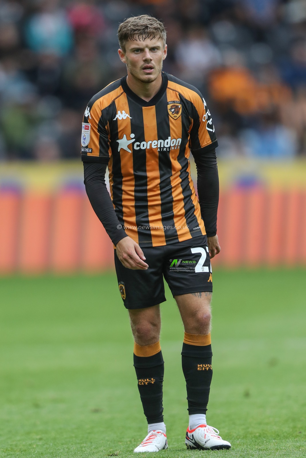 Regan Slater of Hull City during the Sky Bet Championship match Hull City vs Millwall at MKM Stadium, Hull, United Kingdom, 24th August 2024

(Photo by Alfie Cosgrove/News Images)