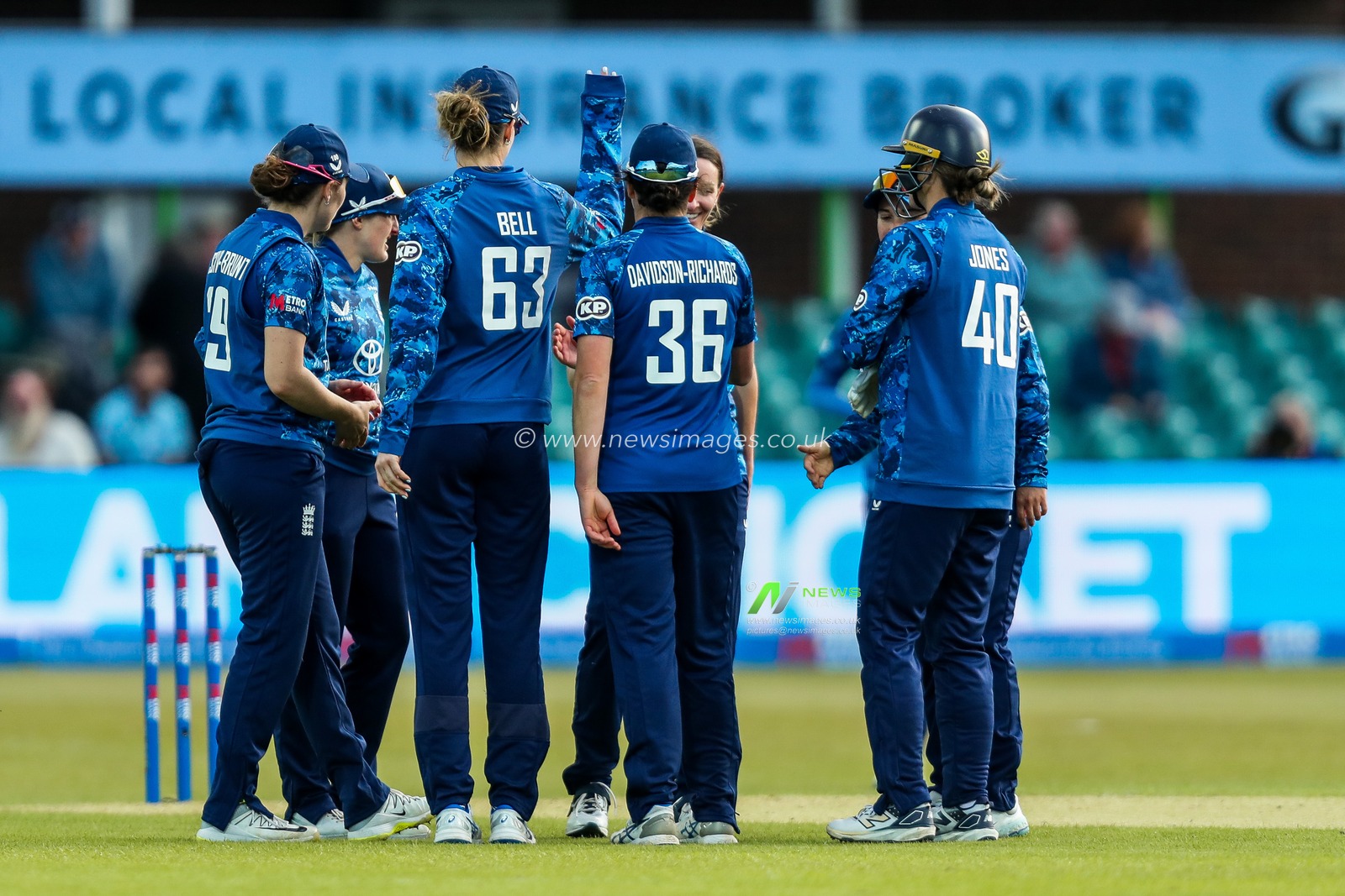 England Women celebrates after the dismissal of Aaliyah Alleyne of West Indies Women during the 2nd Metro Bank ODI Day International England Women v West Indies Women at Uptonsteel County Ground, Leicester, United Kingdom, 4th June 2025

(Photo by Izzy Poles/News Images)
