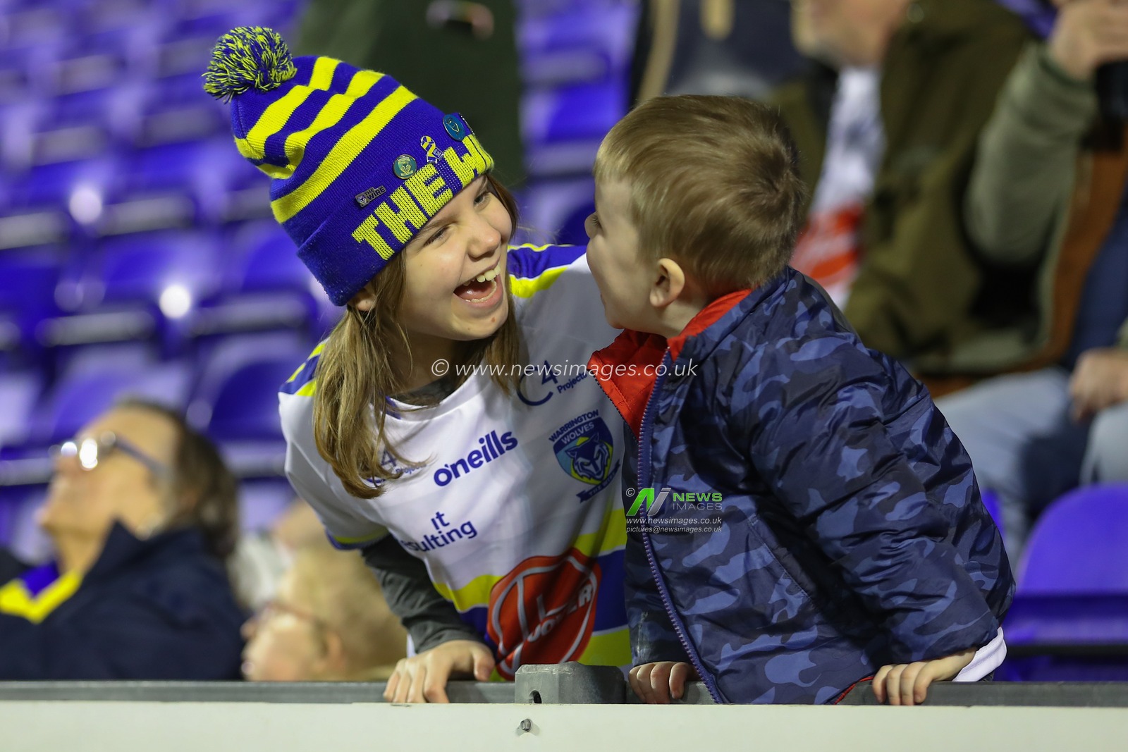 Warrington Wolves fans ahead of the Betfred Super League Round 1 match Warrington Wolves vs Leeds Rhinos at Halliwell Jones Stadium, Warrington, United Kingdom, 16th February 2023

(Photo by Gareth Evans/News Images)