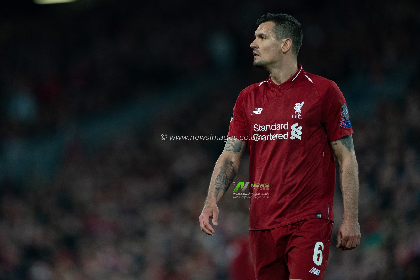 Liverpool's Dejan Lovren

9th April 2019 , Anfield Stadium, Liverpool, England;  EUFA Champions League Quarter Final, First Leg, Liverpool FC vs FC Porto 

Credit: Terry Donnelly/News Images