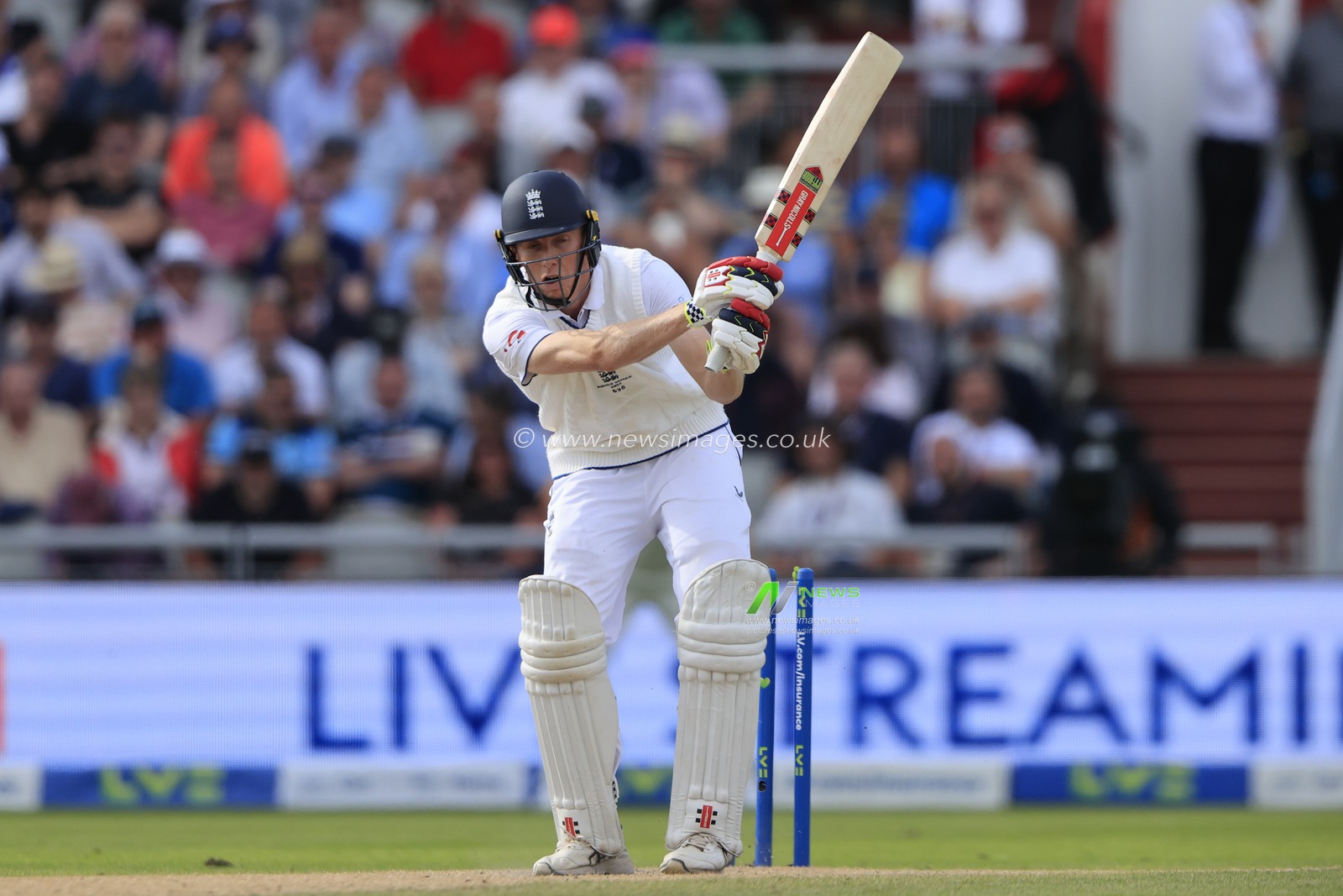 Zac Crawley is bowled by Cameron Green for 189 runs during the LV= Insurance Ashes Fourth Test Series Day Two England vs Australia at Old Trafford, Manchester, United Kingdom, 20th July 2023

(Photo by Conor Molloy/News Images)