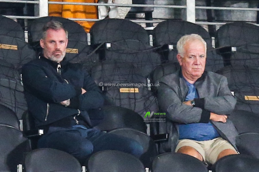 Jamie Carragher in the stand at the MKM Stadium to watch his son who plays for Wigan Athletic