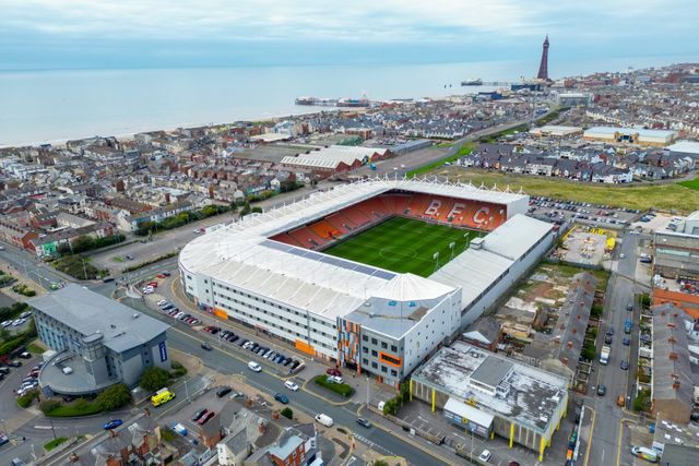 General and aerial ground views of Bloomfield Road, home ground for Blackpool Football Club, prior to the Sky Bet League 1 match Blackpool vs Luton Town at Bloomfield Road, Blackpool, United Kingdom, 30th September 2025

(Photo by Adam Gee/News Images)