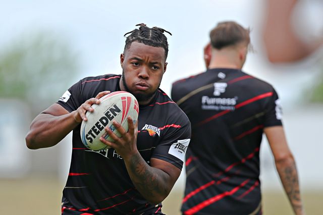 Delaine Gittens-Bedward of Barrow Raiders before the Betfred Championship match Hunslet RLFC vs Barrow Raiders at South Leeds Stadium, Leeds, United Kingdom, 22nd June 2025

(Photo by Sam Eaden/News Images)