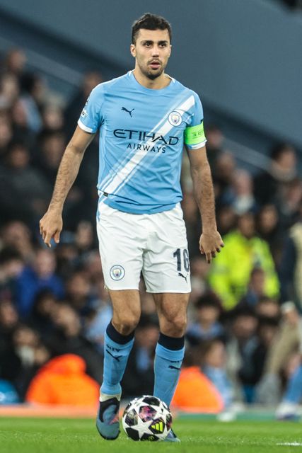 Rodrigo of Manchester City during the UEFA Champions League last 16 second leg match Manchester City vs Real Madrid at The City of Manchester Stadium, Manchester, United Kingdom on 17 March 2026

(Photo by Mark Cosgrove/News Images)