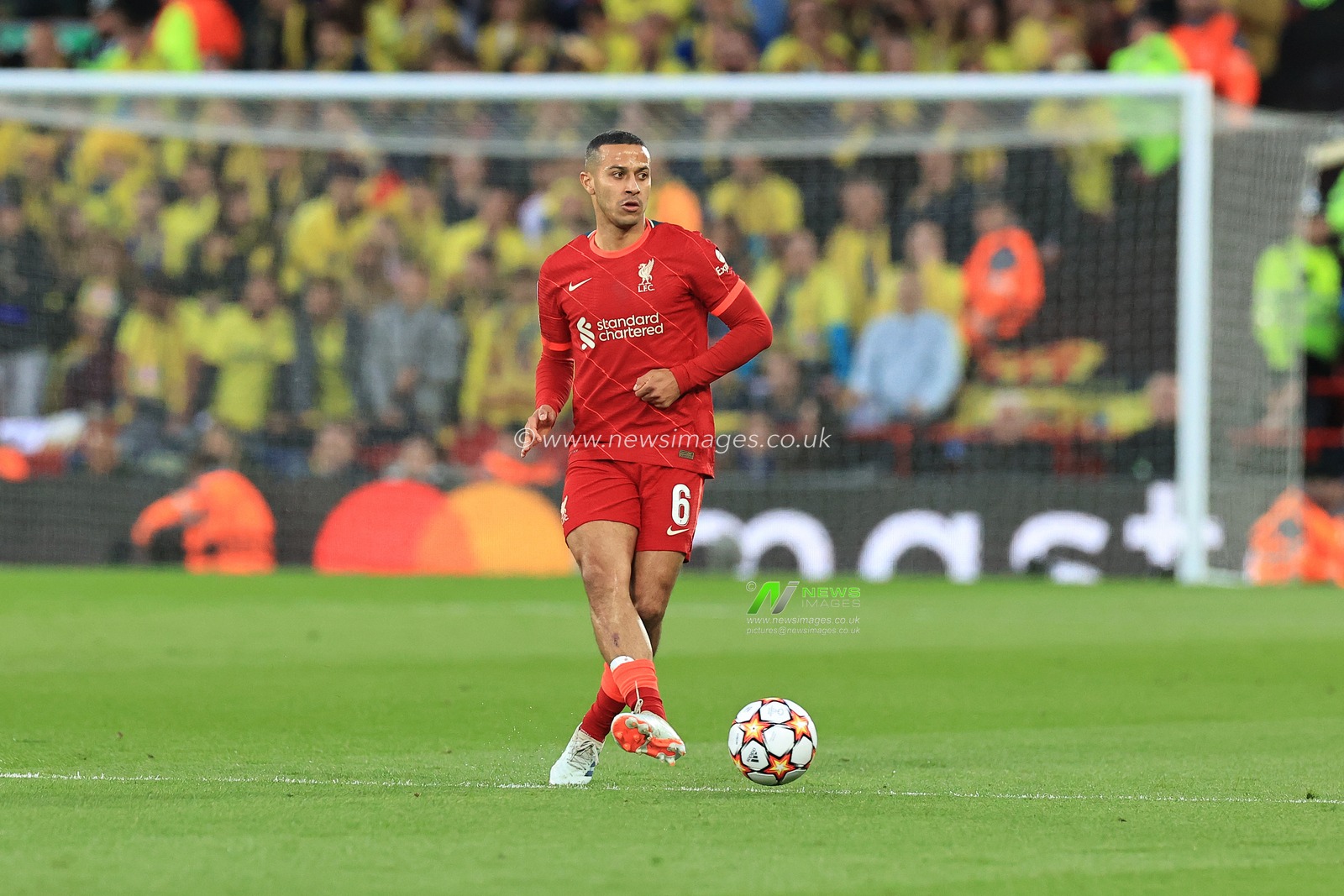 Thiago Alcantara #6 of Liverpool in action