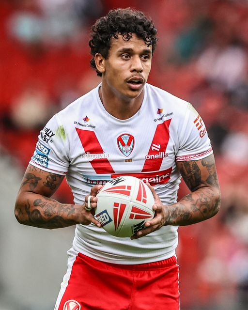 Tristan Sailor of St. Helens during the Betfred Super League round 16 match St Helens vs Salford Red Devils at Totally Wicked Stadium, St Helens, United Kingdom, 29th June 2025

(Photo by Alfie Cosgrove/News Images)