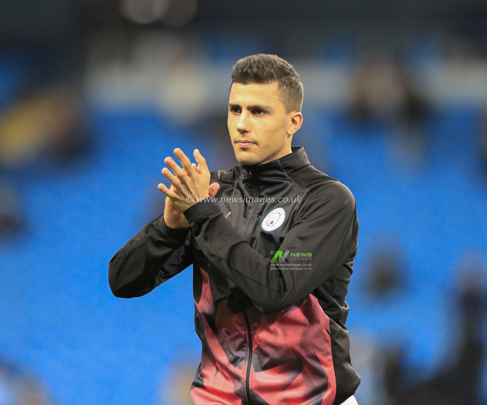 26th November 2019, Etihad Stadium, Manchester, England; UEFA Champions League, Manchester City v FC Shakhtar Donetsk : Rodri (16) of Manchester City warms up for the game

Credit: Conor Molloy/News Images