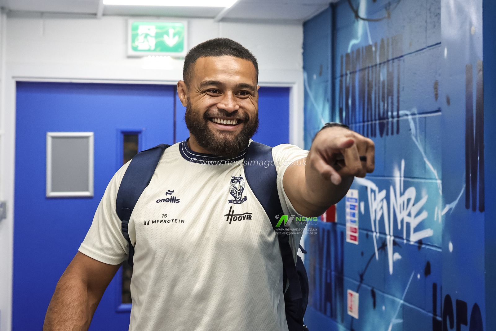 Toafofoa Sipley of Warrington Wolves arrives during the Betfred Super League round 23 match Warrington Wolves vs York Knights at The Halliwell Jones Stadium, Warrington, United Kingdom on 13 August 2026

(Photo by Mark Cosgrove/News Images)