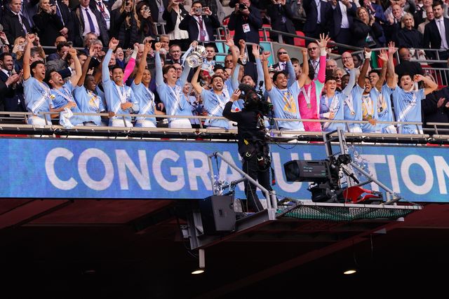 Manchester City lift the Emirates Fa Cup after 0-1 win during the Emirates FA Cup Final match Chelsea vs Manchester City at Wembley Stadium, London, United Kingdom on 16 May 2026

(Photo by Harvey Murphy/News Images)