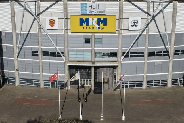 An aerial view of The MKM Stadium during the Sky Bet Championship match Hull City vs Coventry City at MKM Stadium, Hull, United Kingdom on 06 April 2026

(Photo by Mark Cosgrove/News Images)
