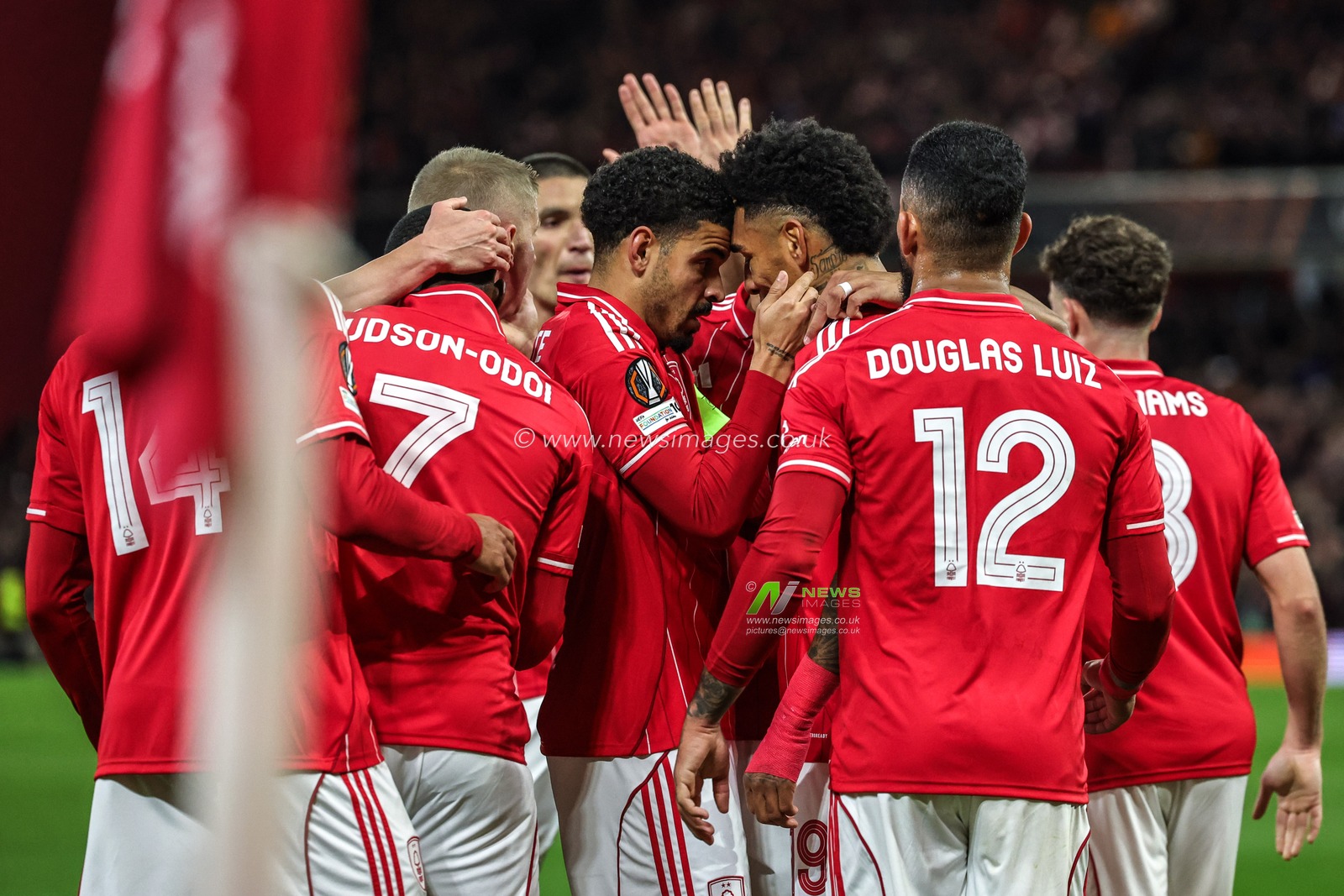 Morgan Gibbs-White of Nottingham Forest celebrates his goal to make it 1-0 during the UEFA Europa League Matchday 3 of 8 Nottingham Forest vs Porto at City Ground, Nottingham, United Kingdom, 23rd October 2025

(Photo by Mark Cosgrove/News Images)