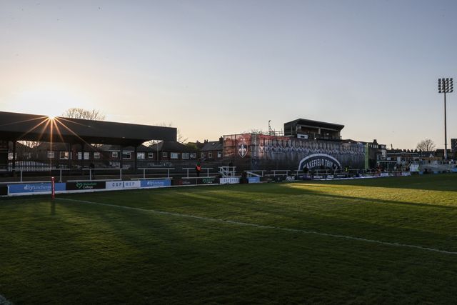 A general view of the DIY Kitchens Stadium ahead of the Betfred Challenge Cup Quarter Final match Wakefield Trinity vs Leigh Leopards at DIY Kitchens Stadium, Wakefield, United Kingdom, 4th April 2025

(Photo by Alfie Cosgrove/News Images)