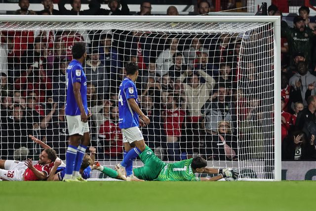 Birmingham City goalkeeper James Beadle saves the ball on the line during the Sky Bet Championship match Wrexham vs Birmingham City at The Racecourse Ground, Wrexham, United Kingdom on 28 August 2026

(Photo by Mark Cosgrove/News Images)