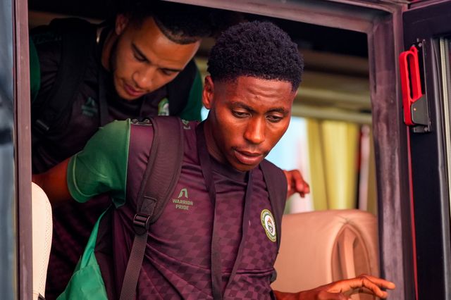 Mongameli Tshuma of Zimbabwe arrives during the Nigeria vs Zimbabwe Unity Cup 2026 semi-final match at The Valley in Charlton, London, England on Tuesday, May 26, 2026.