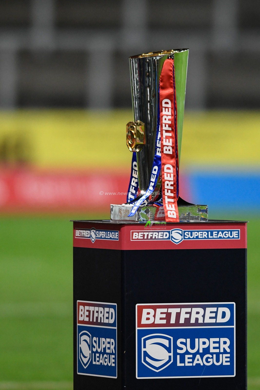 The Betfred Super League trophy on display before kick off