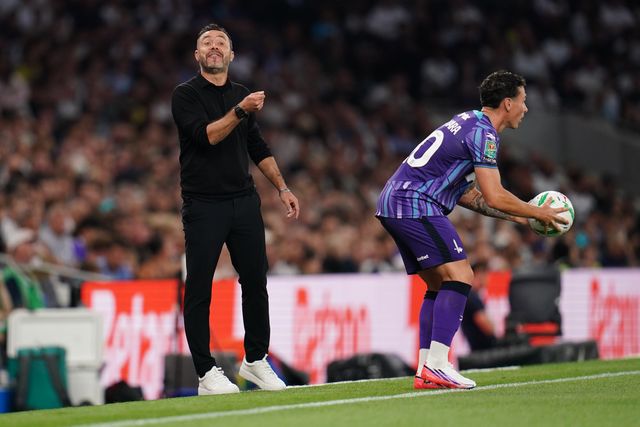 Roberto De Zerbi manager of Tottenham Hotspur during the Carabao Cup round 2 match Tottenham Hotspur vs Charlton Athletic at Tottenham Hotspur Stadium, London, United Kingdom on 26 August 2026

(Photo by Harvey Murphy/News Images)